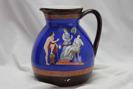 Hand coloured jug att. The Hill Pottery Co. Hand coloured jug att. The Hill Pottery Co.