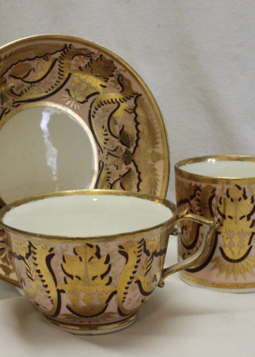 Derby hand painted and gilded trio Derby hand painted and gilded trio