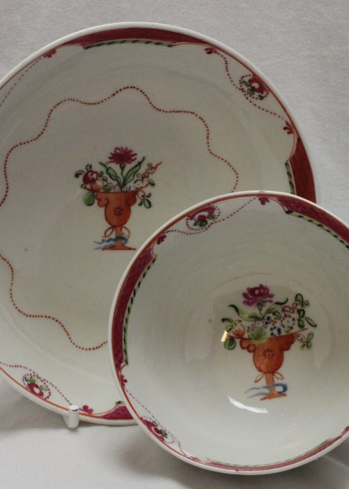 A and E Keeling hand painted tea bowl and saucer A and E Keeling hand painted tea bowl and saucer