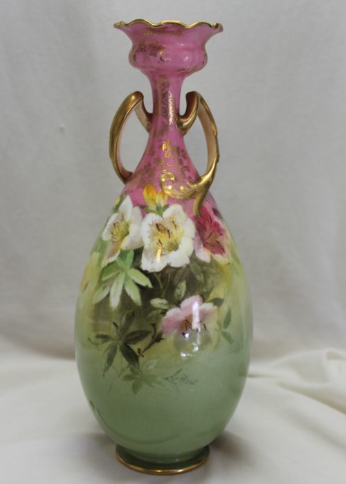 Doulton Luscian ware vase painted by Charles Hart senior Doulton Luscian ware vase painted by Charles Hart senior