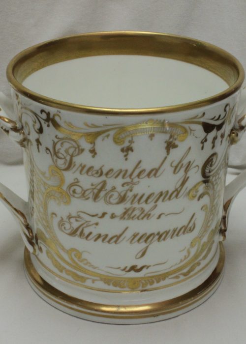 Large gilded loving cup possibly by Coalport Large gilded loving cup possibly by Coalport
