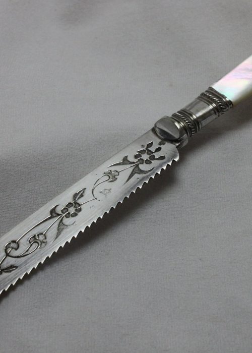 Small Victorian cake or bread knife with mother-of-pearl handle Small Victorian cake or bread knife with mother-of-pearl handle