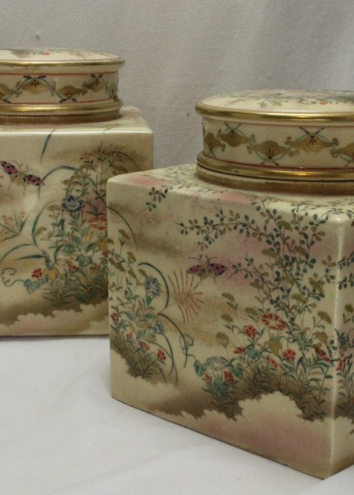 Pair Satsuma tea canisters Pair Satsuma tea canisters