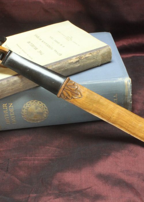 Large wooden paperknife with violin scroll end Large wooden paperknife with violin scroll end