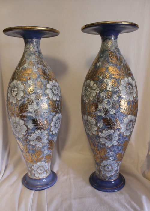 Pair of large Royal Doulton Chine Gilt vases Pair of large Royal Doulton Chine Gilt vases