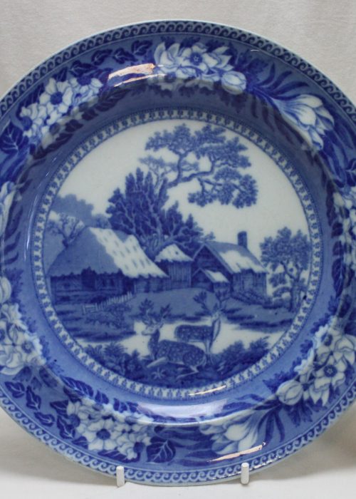 Wedgwood blue and white Fallow Deer pattern plate Wedgwood blue and white Fallow Deer pattern plate