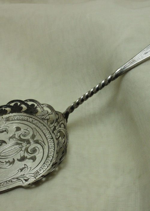 Victorian engraved silver plated cake or dessert slice Victorian engraved silver plated cake or dessert slice