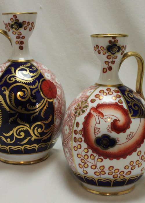 Pair of Copeland’s hand painted and gilded Imari pattern vases Pair of Copeland’s hand painted and gilded Imari pattern vases