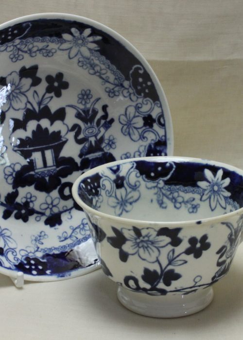 Rathbone blue and white cup and saucer Rathbone blue and white cup and saucer