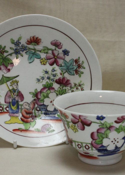 Hilditch hand coloured cup and saucer Hilditch hand coloured cup and saucer