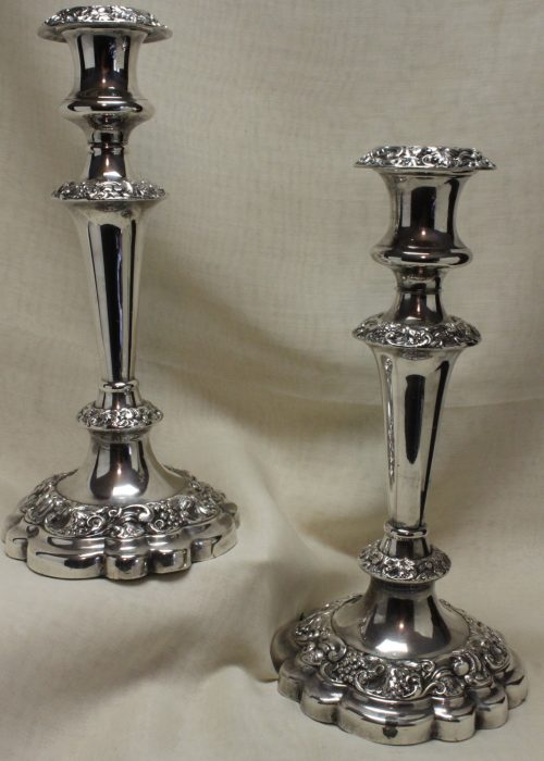 Pair of silver plated candlesticks Pair of silver plated candlesticks