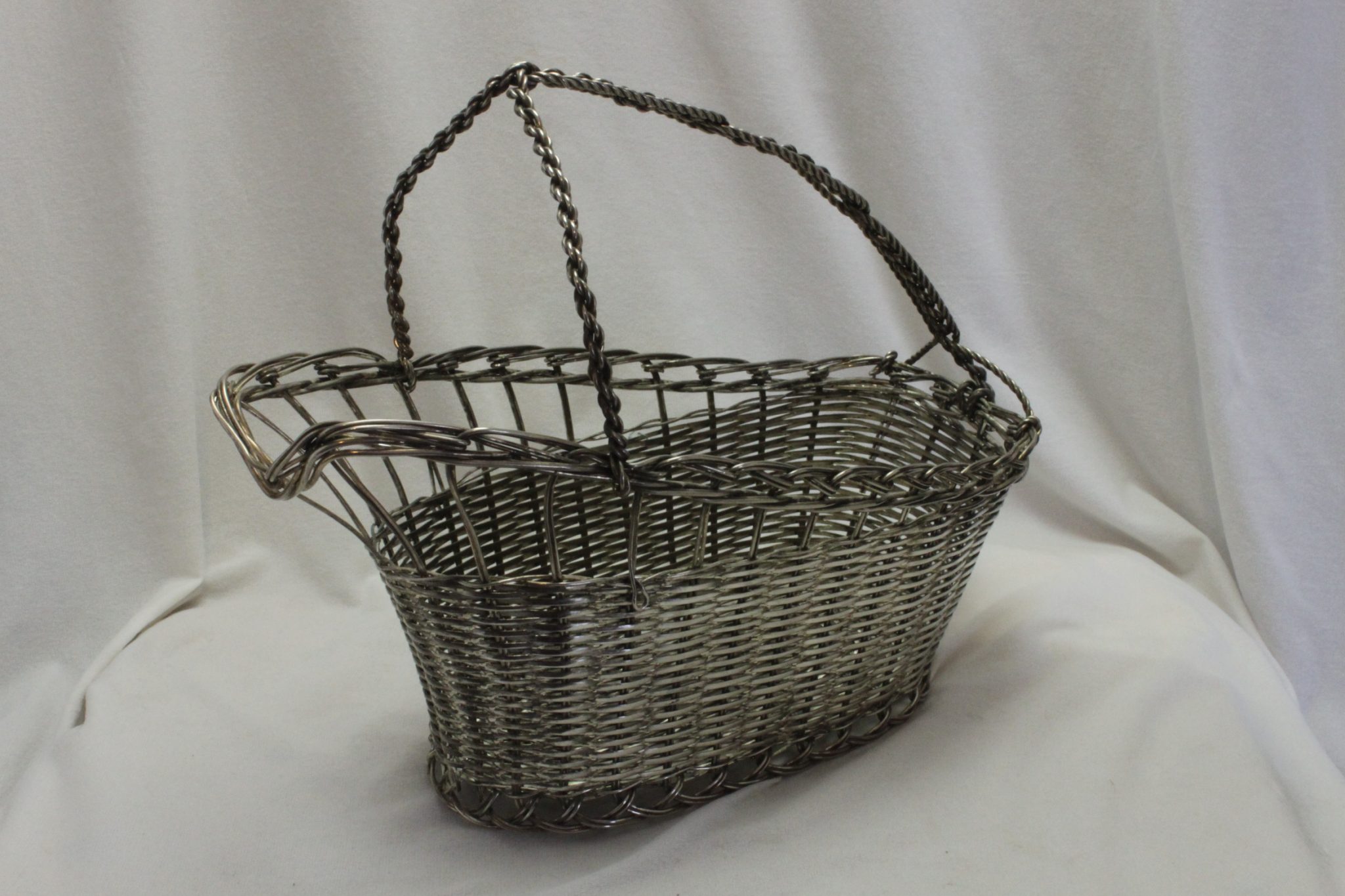 French silver plated wine basket