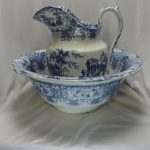 Blue and white jug and basin