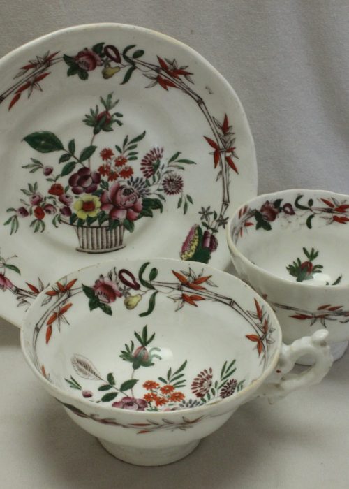 C J Mason porcelain hand coloured  trio