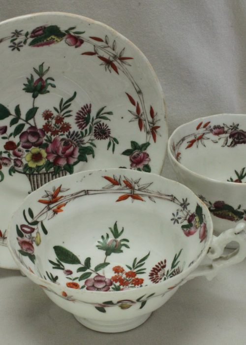 C J Mason porcelain hand coloured  trio
