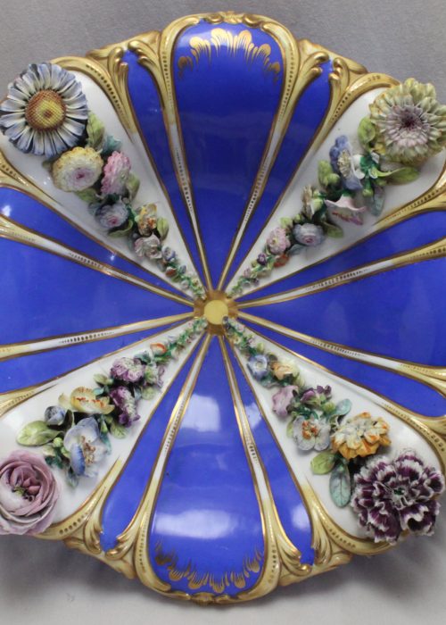 Flower encrusted bowl att. to Coalport