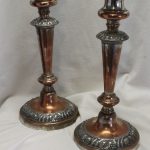 Old Sheffield plate candlesticks