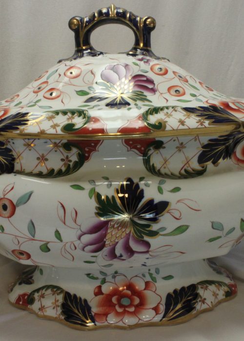 Large hand coloured Davenport tureen