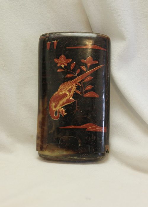 Japanese painted tortoiseshell cigar case