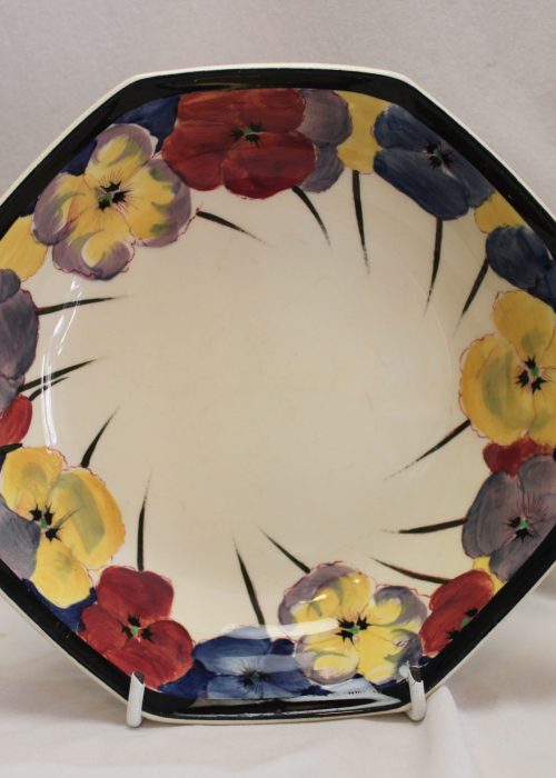 Royal Doulton octagonal pansy pattern bowl