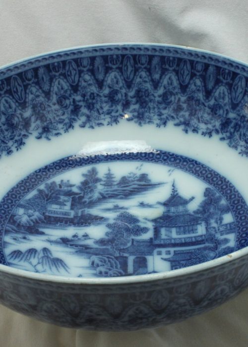 Blue and White punch bowl att. to Herculaneum of Liverpool