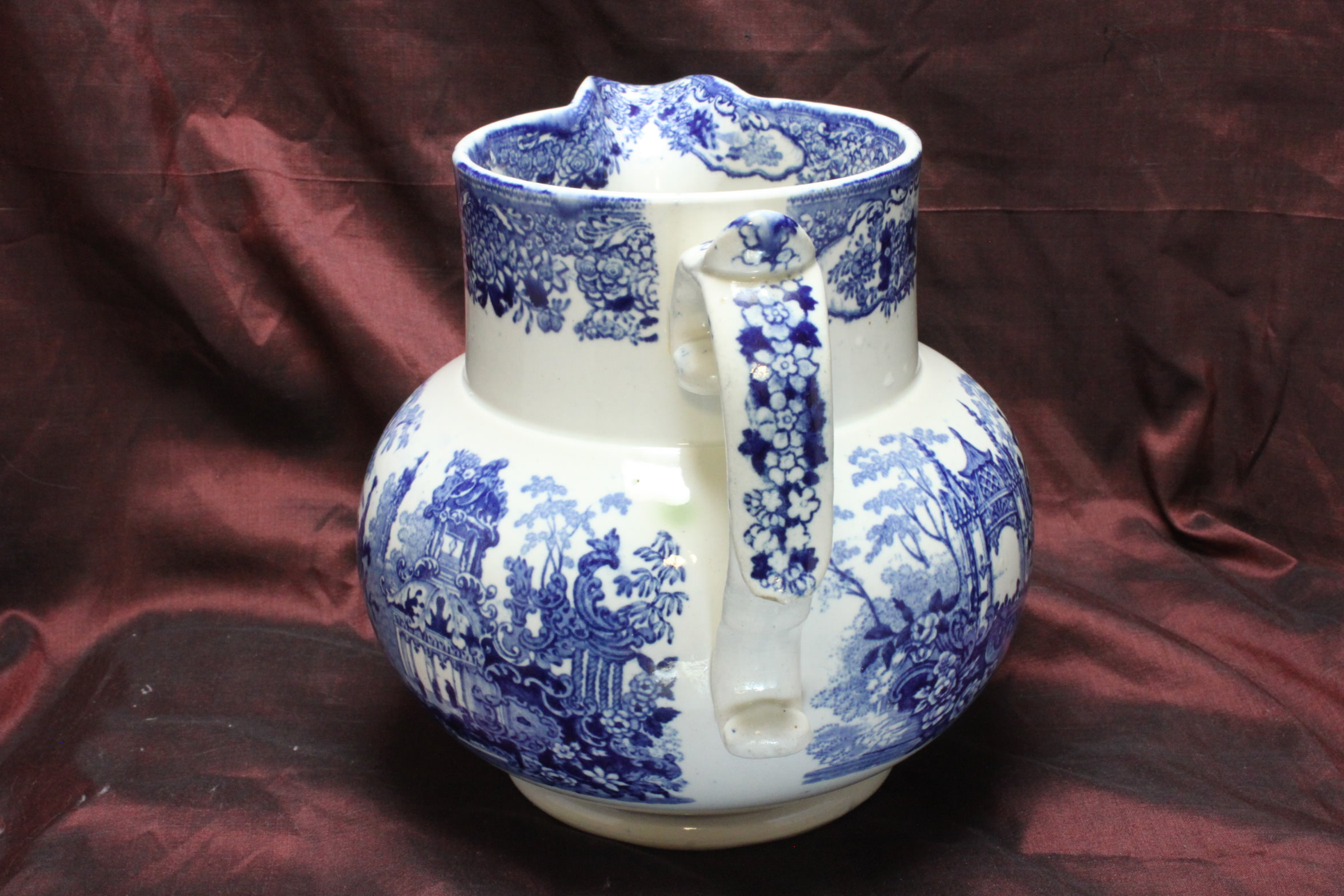 Large blue and white jug China Rose Antiques