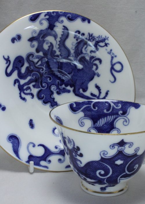 Royal Worcester blue and white cup and saucer