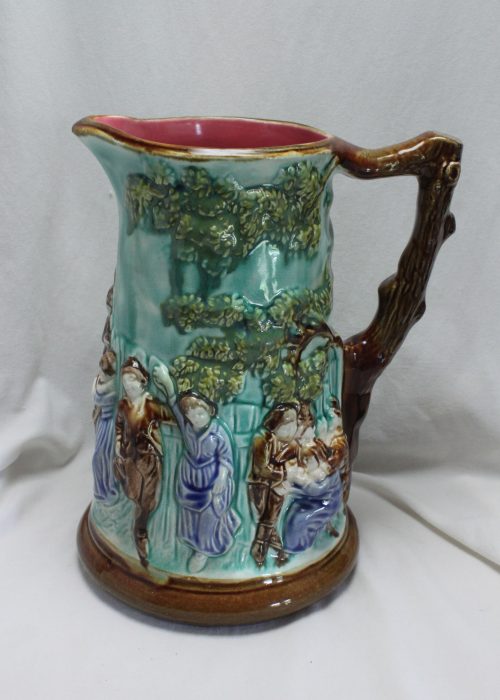 Majolica jug by Mouzin, Lecat of Mons, Belgium