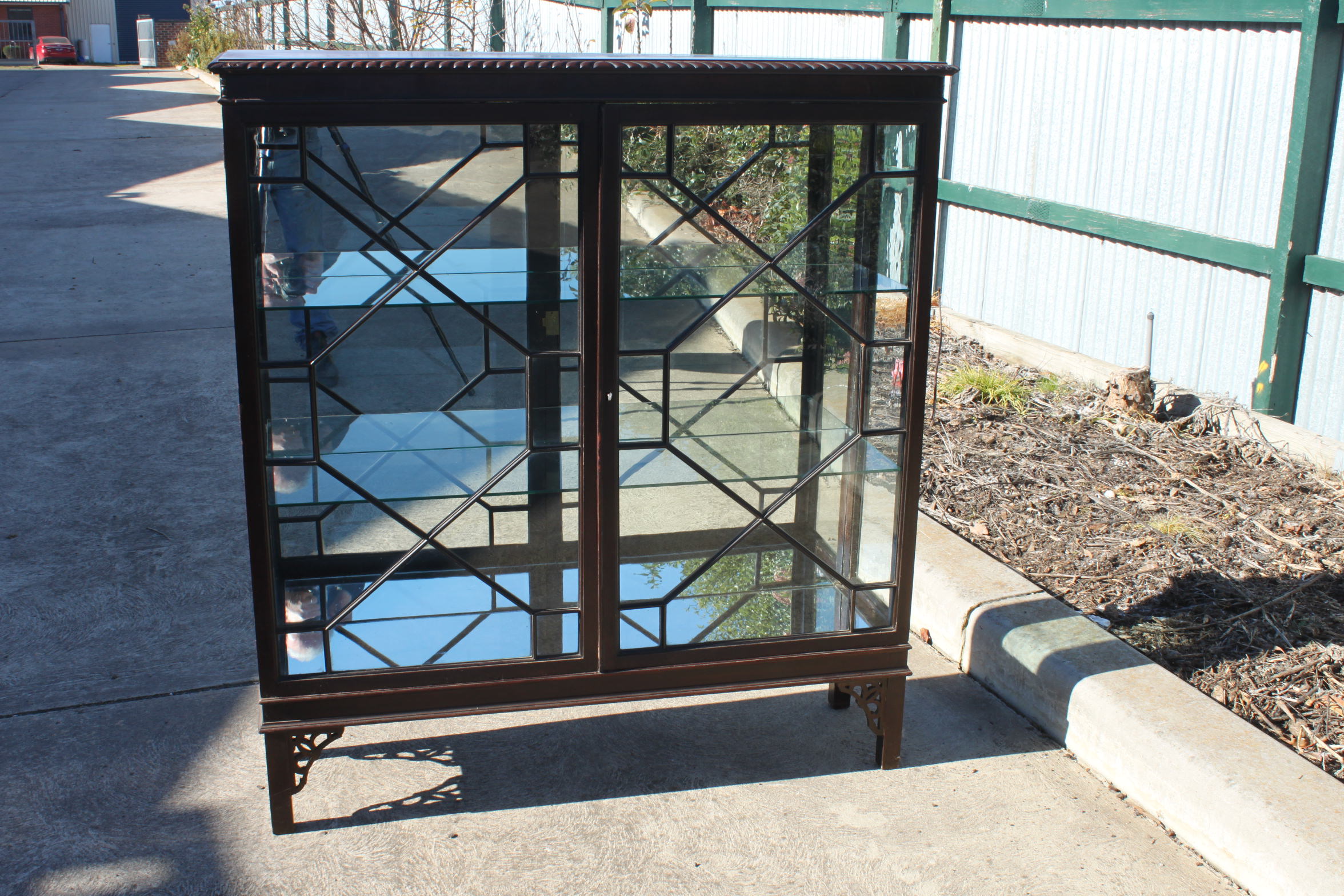 Display with mirror back China Rose Antiques