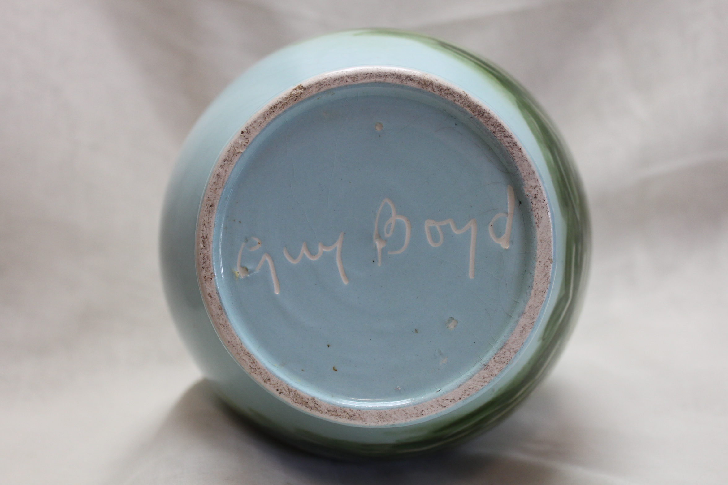 Guy Boyd painted vase China Rose Antiques